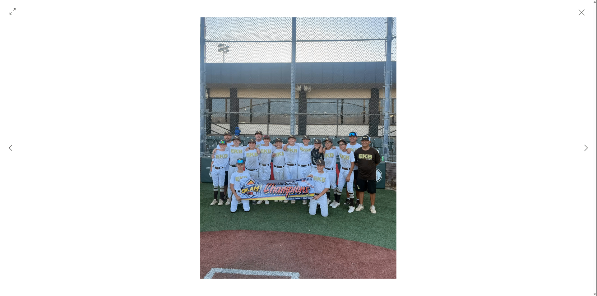 Elite Knights Baseball team celebrating 12U Division Summer Slam Championship